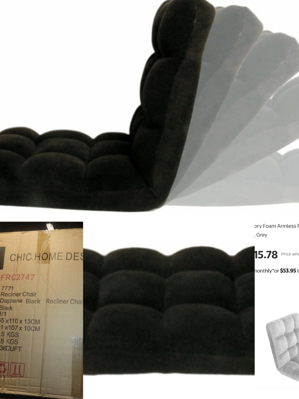 Chic Home Design Recliner Chair - Black